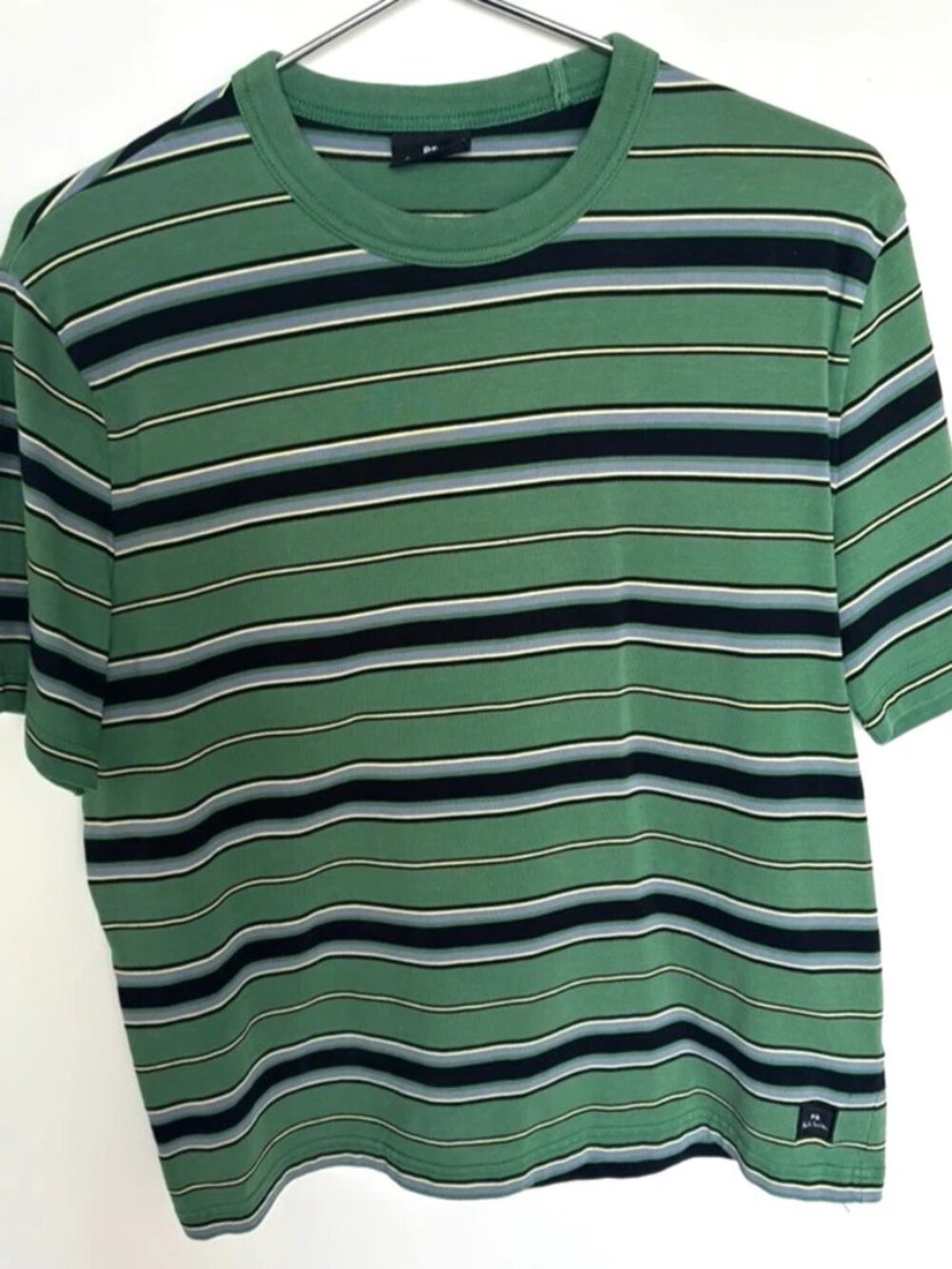 PS PAUL SMITH men's t-shirt green black stripe size M 100% cotton